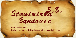 Stanimirka Bandović vizit kartica
